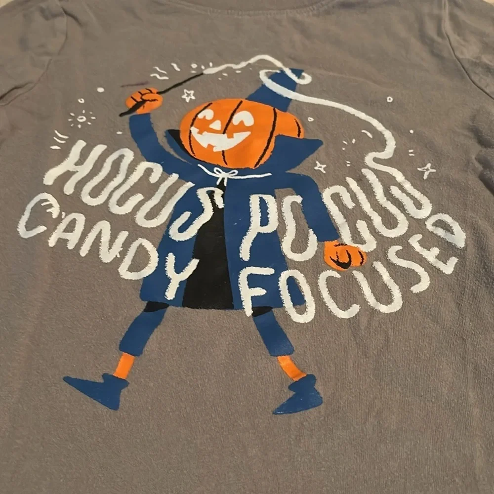 Old Navy Gray &Orange LongSleeve Teew/Graphic Design Halloween